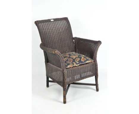 A vintage Lloyd Loom 'Lusty Imperial' range chair, with cushion, 87cm high
