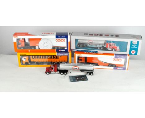 Four Corgi 1:50 scale model vehicles, comprising a TNT M.A.N. trailer, 75701, a TNT Renault premium step frame box trailer, C