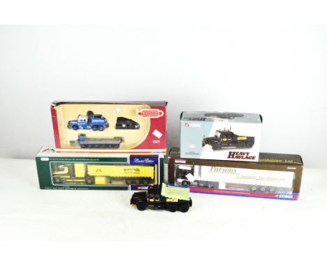 Three Corgi 1:50 scale diecast vehicles, comprising a United Heavy Transport Scammell Contractor, CC12301, Parsons Nationwide