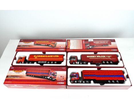 Three Corgi 1:50 scale hauliers of renown series model vehicles, comprising a Massey Wilcox Chilcompton Somerset Mercedes Act