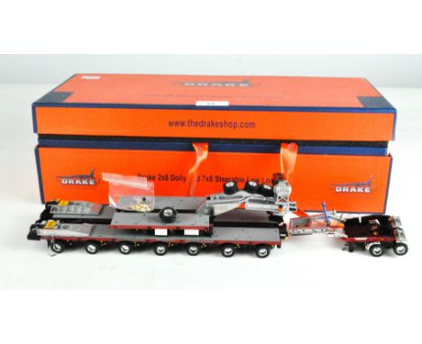 A Drake 1:50 scale 2X8 dolly and 7X8 steerable low loader, ZT09074, in original box