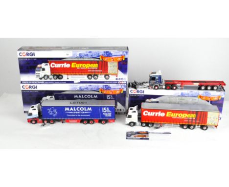 Three Corgi 1:50 scale Hauliers of Renown limited edition model vehicles, comprising Volvo FH (Face Lift) Super Curtainside T