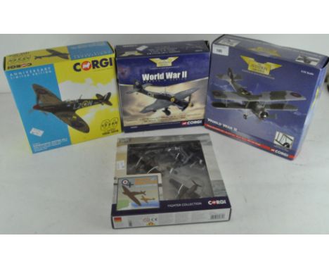 Two Corgi Aviation Archive 1:72 scale model planes: Fairey Swordfish MK, AA36301 and a Junkers JU-87, AA32501; together with 