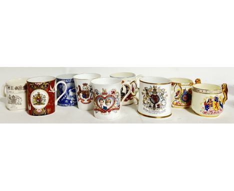 A quantity of various commemorative ware mugs, mainly Royal, including Royal Worcester Golden Jubilee, Edward VIII, Charles a