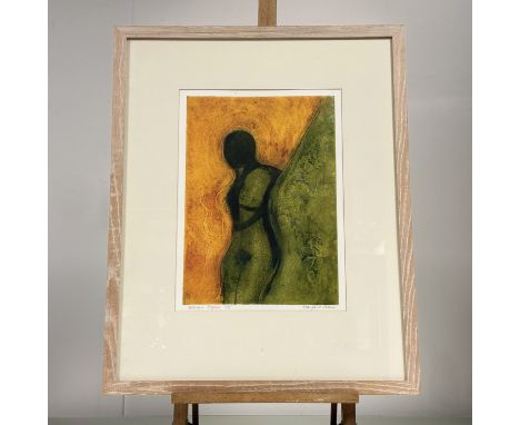 Margaret Arthur (Irish), Hooded Figure, 2/5 monoprint, signed pencil and titled bellow, in a glazed frame. (37cmx26.5cm)