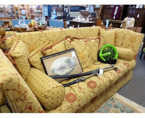 A David Gundry, Knole style, Manhattan Major drop end sofa and two Broadway Love Seats with bolsters and cushions. (3)