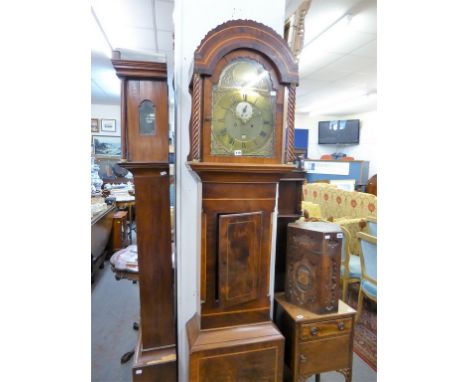An 18th century mahogany eight day longcase clock by William Flint of Charing, Kentthe twin train movement striking on a bell