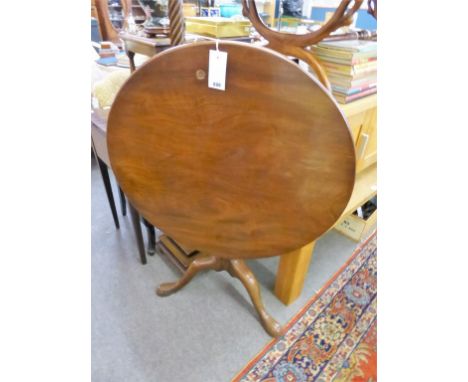 A George III mahogany tilt-top tripod table with birdcage mechanism