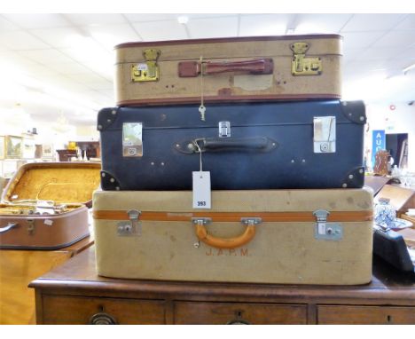 A vintage Globetrotter suitcase together with two others (3)