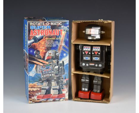 Rotate-O-Matic Super Astronaut Robot, battery operated, S.H Horikawa (Japan), 1960s-1970s, graphite grey, fully working batte