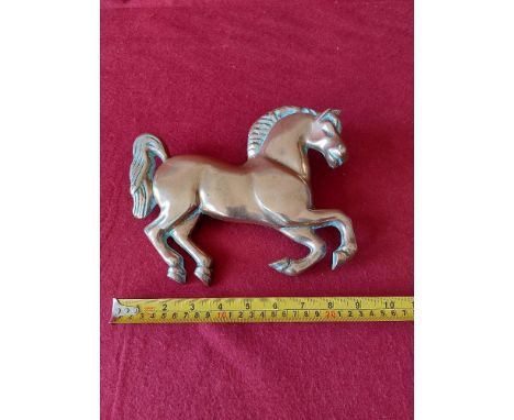 Bronze galloping horse steam engine plaque.
