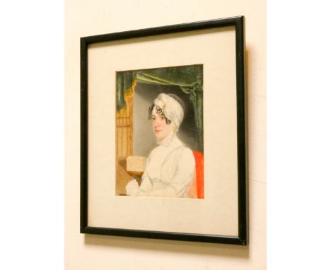 Early 19th century miniature portrait of Rachel Keleher circa 1834, approx 6" x 5" plus frame and glaze 