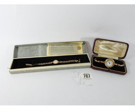 Two ladies vintage 9ct gold cased wristwatches, gross weight of the two 30.3 grams