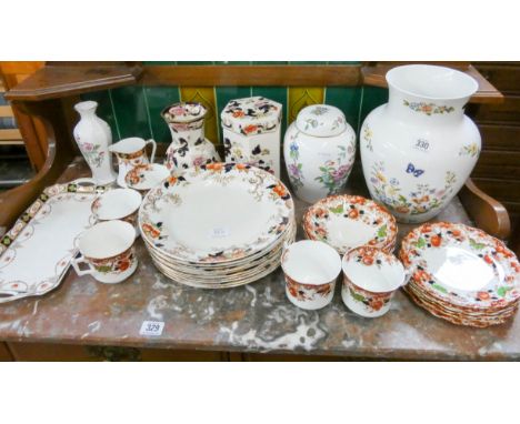 Tea and dinner ware, Aynsley and Mason's vases, tea caddy etc 