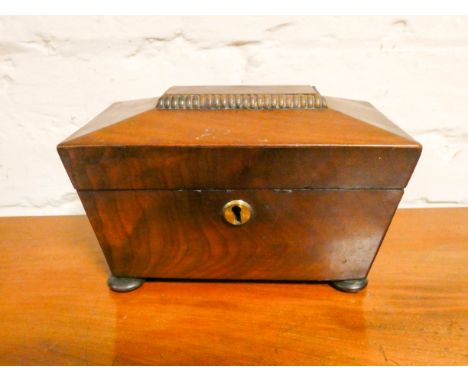 A small Victorian sarcophagus shaped tea caddy 