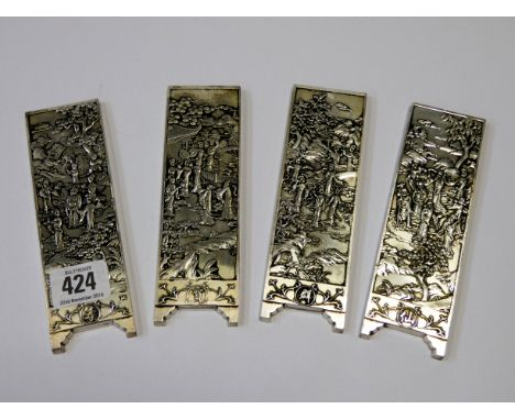 Four heavy Chinese manuscript weights 
