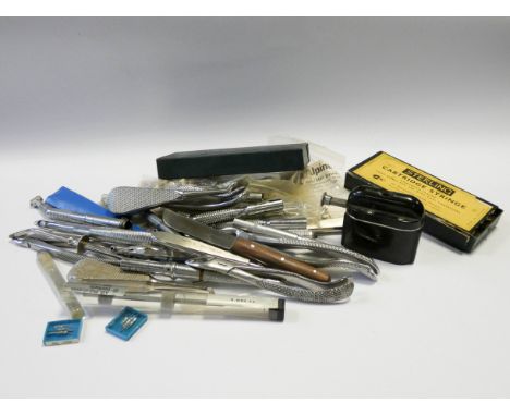 A quantity of assorted old dentists tools 