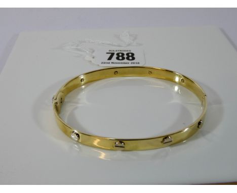 Cartier style love bangle on 9ct yellow gold, weight 23.4 grams
