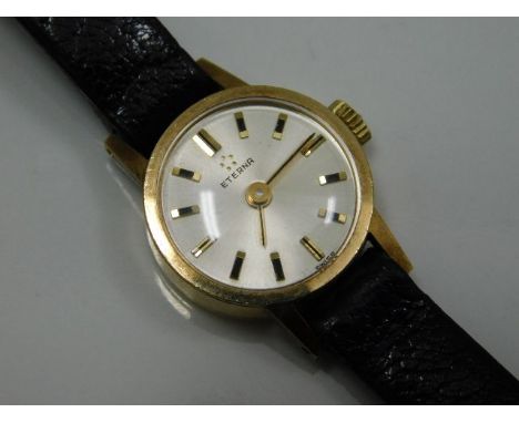 A ladies 9ct gold cased Eterna wrist watch