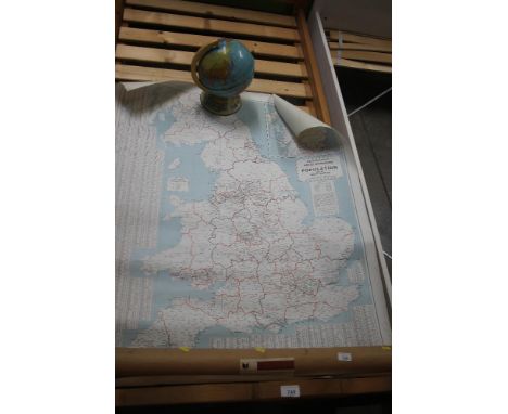 A map together with a globe