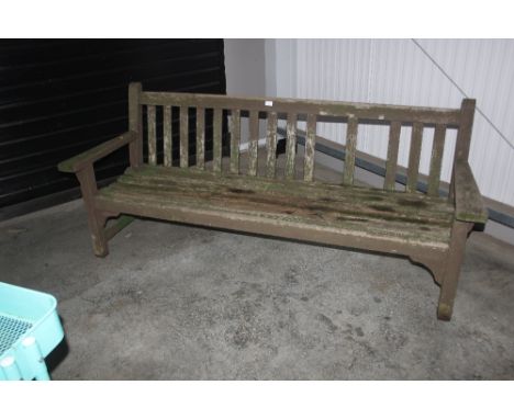 A teak garden bench