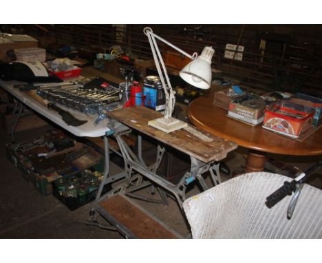 A Black &amp; Decker workmate; together with an Anglepoise style lamp