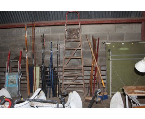 A wooden step ladder