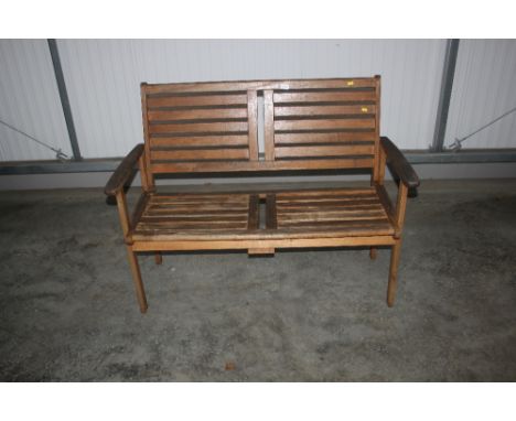 A teak garden bench