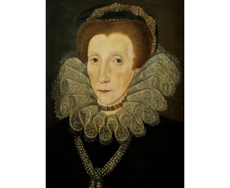 English school of the XVI century. Circle of ROBERT PEAKE (1551-1619).Portrait of a lady.Oil on panel.Measurements: 39 x 29 c