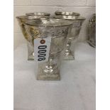 Metal Vase 9" H