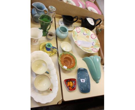 A quantity of 20th Century ceramics to include Susie Cooper, Poole pottery, a Shelley candle holder etc 