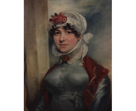 English School (19th century)Portrait of a lady, half-length, traditionally understood to be Mrs Harry Widnell, Nee WoodOil o