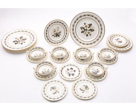 A Royal Worcester Bernina pattern porcelain part dinner service.:





