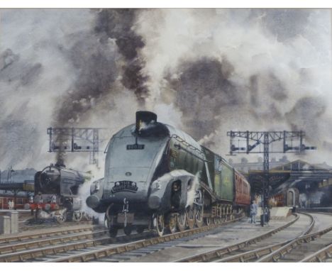 K. Glen (20th/21st century), "The White Rose", steam locomotive 60032, watercolour, signed and dated 04 lower right hand corn