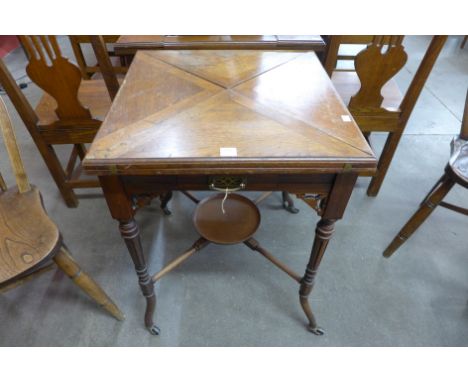 An Edward VII mahogany envelope card table