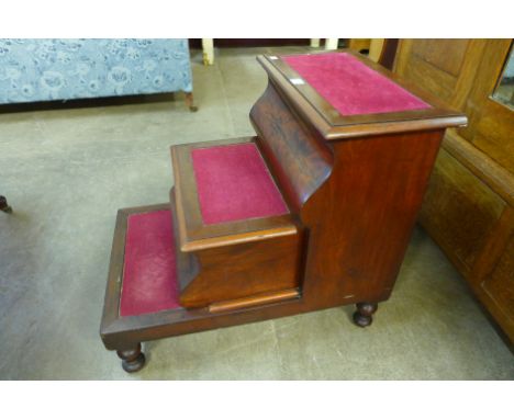 A Victorian mahogany commode in the form of steps