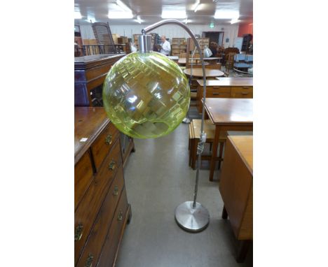 A 1970's style chrome floor lamp