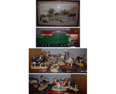 Border Fine Arts including 'Shedding Lambs', limited edition 776/1250, with certificate (a.f.); 'Fresian Cow &amp; Calf', B16