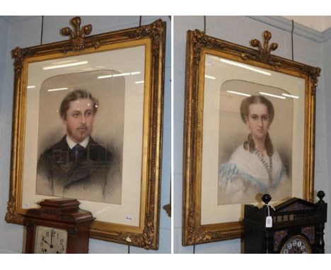 ^ *Luntley (19th century), portrait of a gentleman, head and shoulders, wearing a black jacket and striped cravat, portrait o
