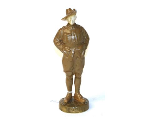 A Royal Doulton Anzac figure, circa 1920 'Light Digger Noke' (a.f.) CONDITION REPORT: Poor restoration throughout. 29cm high.