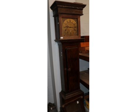 ~ A painted pine thirty hour longcase clock, signed Jackson, Hexham, late 18th century