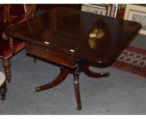 A mahogany pedestal sofa table 