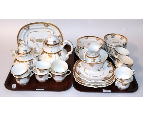 A Victorian part tea service; a group of pictures, two samplers and a mirror; other items mostly hunting related; and a brass
