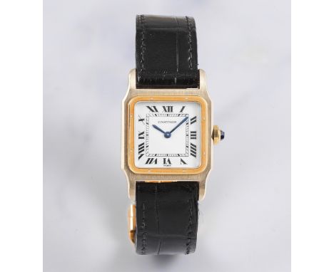 Cartier. Montre bracelet en or jaune et or blanc 18K (750) mouvement mécaniqueCartier. An 18K yellow and white gold manual wi