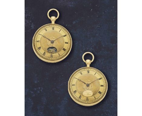 Très rare et insolite montre de gousset à cadran ouvert en or jaune 18K (750) à répétition avec automate érotique dissimulé r