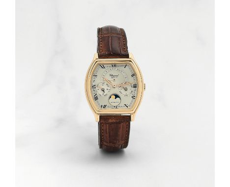 Chopard. Montre bracelet en or jaune 18K (750) avec calendrier perpétuel rétrograde et phase de lune mouvement automatiqueCho