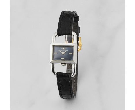 Jaeger-LeCoultre. Montre bracelet de dame en acier de forme rectangulaire et anses en étrier mouvement mécaniqueJaeger-LeCoul