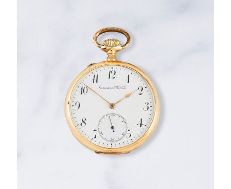International Watch Co. Montre de gousset à cadran ouvert en or jaune 18K (750) remontoir au pendantInternational Watch Co. A