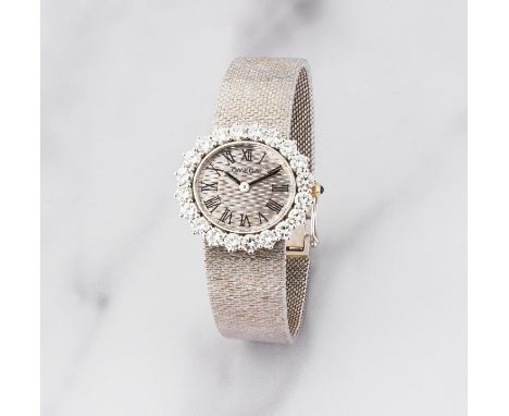 Omega. Montre bracelet de dame en or blanc 18K (750) sertie de diamants mouvement mécaniqueOmega. A lady's 18K white gold and
