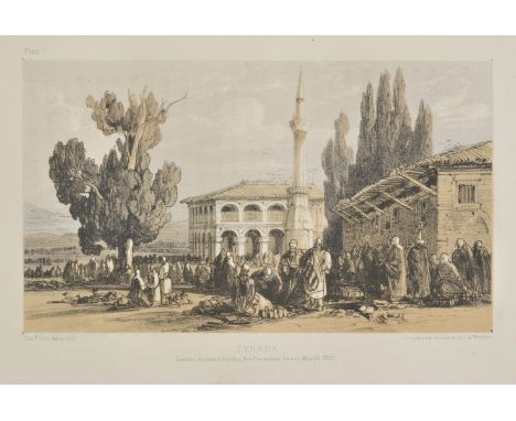 Lear (Edward). Journals of a Landscape Painter in Albania, &c., 1st edition, 1851, lithographed map, 20 tinted lithographed p